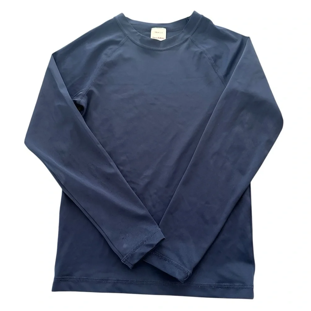 Hanna Andersson boys 8 Navy Blue Long Sleeve Rash Guard‎ T Shirt Sun Protection